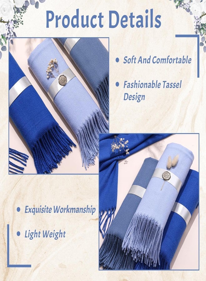 Bornerwhite 12 Pack Pashmina Shawls Wraps Bulk 79 x 27 Inch Bulk Warm Winter Scarf Bulk for Guests Bridal Shawls Gifts Wedding Favors - Image 3
